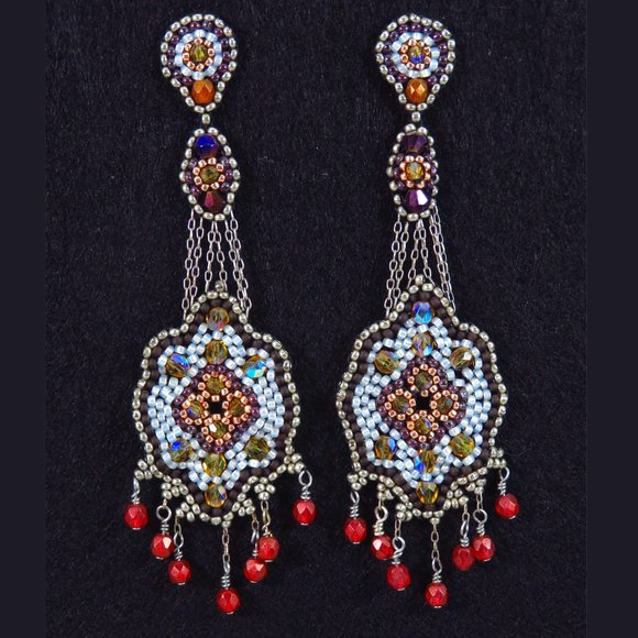 Elegant beaded dangle earrings